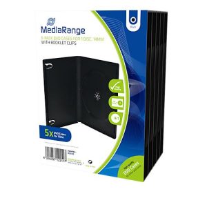 DVD-Leerhülle, schwarz, mit Klarsichtfolie, Booklet-Halterung, 5 Stück DVD-Leerhülle, schwarz, mit Klarsichtfolie, Booklet-Halterung, 5 Stück