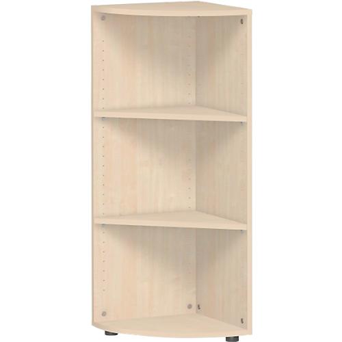 Eckabschlussregal PALENQUE, 3 OH, B 400 x T 400 x H 1104 mm, Ahorn