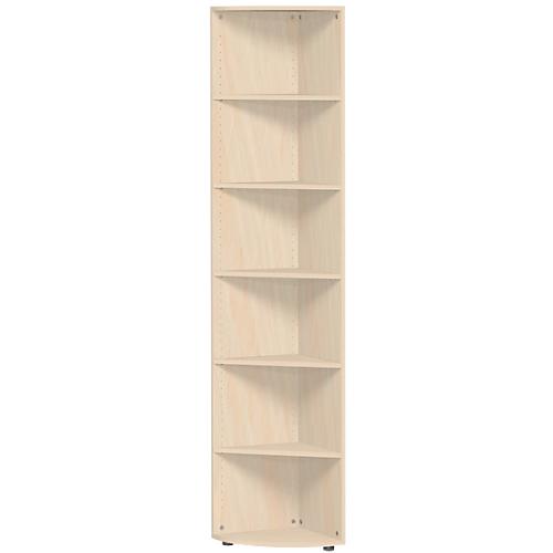 Eckabschlussregal PALENQUE, 6 OH, B 400 x T 400 x H 2160 mm, Ahorn