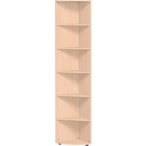 Eckabschlussregal PALENQUE, 6 OH, B 400 x T 400 x H 2160 mm, Buche Eckabschlussregal PALENQUE, 6 OH, B 400 x T 400 x H 2160 mm, Buche