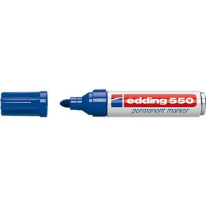 edding 550 Permanent Marker, Rundspitze 3-4 mm, blau, 1 Stück edding 550 Permanent Marker, Rundspitze 3-4 mm, blau, 1 Stück