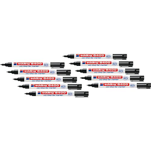 edding 8400, CD/DVD/Blu-ray Disc Marker, 10 Stück, schwarz