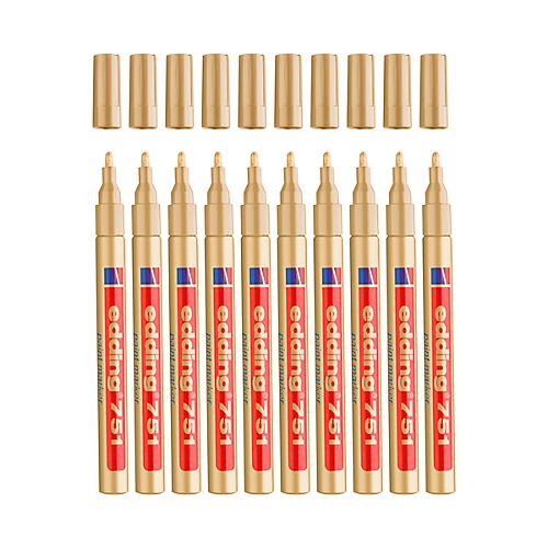 EDDING Lackmarker 751, 1-2 mm, gold, 10 Stück
