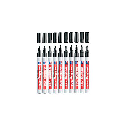 EDDING Lackmarker 751, 1-2 mm, schwarz, 10 Stück