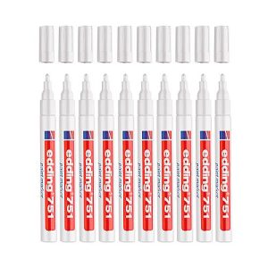 EDDING Lackmarker 751, 1-2 mm, weiß, 10 Stück EDDING Lackmarker 751, 1-2 mm, weiß, 10 Stück