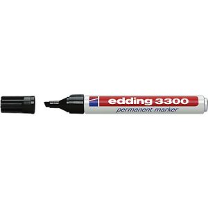 EDDING Permanent Marker 3300, mit Keilspitze, 1 Stück, schwarz EDDING Permanent Marker 3300, mit Keilspitze, 1 Stück, schwarz