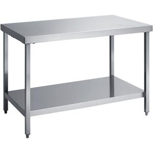 Edelstahl-Arbeitstisch, mit Boden, 1600 x 600 x 850 mm Edelstahl-Arbeitstisch, mit Boden, 1600 x 600 x 850 mm