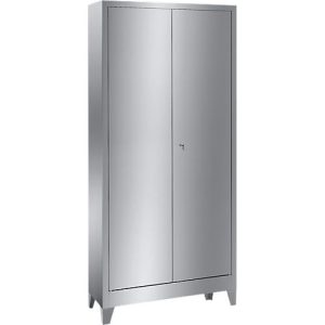 Edelstahl-Flügeltürenschrank, 2-türig, mit 4 Füßen, B 1000 x T 400 x H 1950 mm Edelstahl-Flügeltürenschrank, 2-türig, mit 4 Füßen, B 1000 x T 400 x H 1950 mm