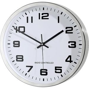 Edelstahl Funk-Wanduhr, rund, ø 300 mm