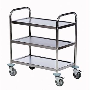 Edelstahl-Tischwagen 3 Etagen, 685 x 380 mm