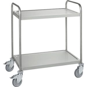Edelstahlwagen, B 1045 x T 645 mm, Vollgummi, Radgehäuse verzinkt Edelstahlwagen, B 1045 x T 645 mm, Vollgummi, Radgehäuse verzinkt