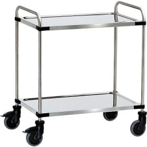 Edelstahlwagen, H950 x L870 x B570 mm, 2 Etagen Edelstahlwagen, H950 x L870 x B570 mm, 2 Etagen