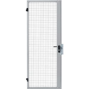Einflügeltür, für Gittertrennsystem, Türanschlag rechts/links, B 1000 x H 2070 mm, mit Einsteckschloss mit Riegelsperre, hellsilber Einflügeltür, für Gittertrennsystem, Türanschlag rechts/links, B 1000 x H 2070 mm, mit Einsteckschloss mit Riegelsperre, hellsilber