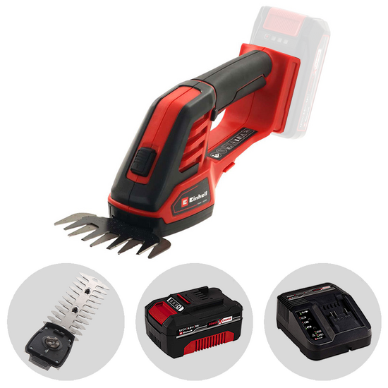 Einhell GE-CG 18/100 Li - Akku- Gras- und Strauchschere - Heckenschere - 18V/4Ah