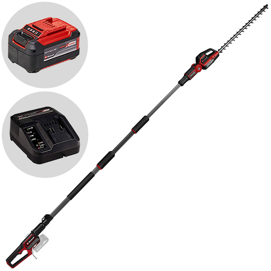 Einhell GP-HH 18/50 Li T BL – Akku-Heckenschere mit Teleskopschaft – 18 V, 5.2Ah