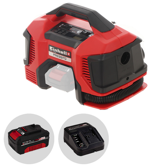Einhell PRESSITO TE-AC 18/11 LiAC - Kompakter, batteriebetriebene, tragbare Kompressor - 4Ah 18V