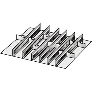 Einrichtungs-Sortiment, 4 Zwischenstege/5 Trennwände, 150 mm, Stahlblech