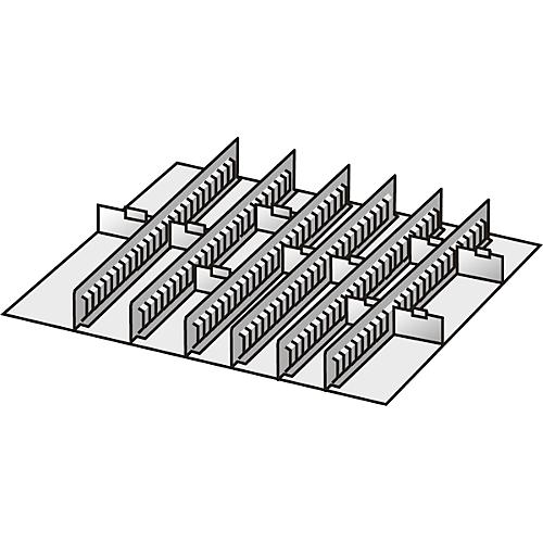 Einrichtungs-Sortiment, 6 Zwischenstege/10 Trennwände, 75 mm, Stahlblech