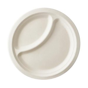 Einwegteller Papstar pure, 2-geteilt, ø 230 mm, 50 Stk., kompostierbar, mikrowellengeeignet, aus Zuckerrohr, weiß Einwegteller Papstar pure, 2-geteilt, ø 230 mm, 50 Stk., kompostierbar, mikrowellengeeignet, aus Zuckerrohr, weiß