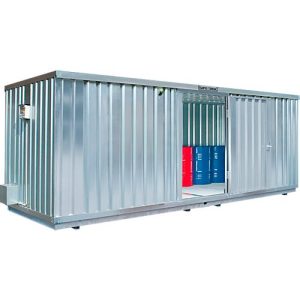 Einzel-Container Säbu SAFE TANK 1900, WGK 1-3, Volumen 2 x 1030 l, mit Auffangwanne & Gitterrost, B 5680 x T 2170 x H 2300 mm, silber Einzel-Container Säbu SAFE TANK 1900, WGK 1-3, Volumen 2 x 1030 l, mit Auffangwanne & Gitterrost, B 5680 x T 2170 x H 2300 mm, silber