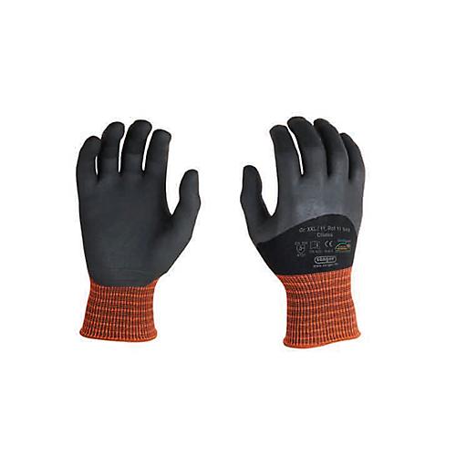Elastan-Strickhandschuhe Oilatex, mit 3/4-Nitrilbeschichtung, flüssigkeitsdicht, 12 Paar, Größe M