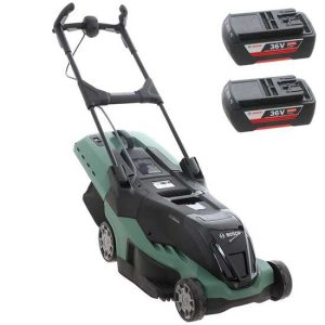 Elektrischer Rasenmäher mit 2 Lithium-Akkus 2 Ah BOSCH AdvancedRotak 36-660 – Fangsack Elektrischer Rasenmäher mit 2 Lithium-Akkus 2 Ah BOSCH AdvancedRotak 36-660 – Fangsack