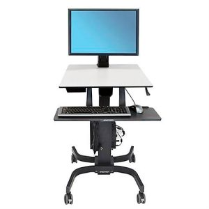 ergotron® WorkFit-C Single HD Steh-Sitz-Arbeitsplatz, Arbeitsfläche, höhenverstellbarer Monitorarm & Tastaturablage, Kabelmanagement, schwarz-grau ergotron® WorkFit-C Single HD Steh-Sitz-Arbeitsplatz, Arbeitsfläche, höhenverstellbarer Monitorarm & Tastaturablage, Kabelmanagement, schwarz-grau
