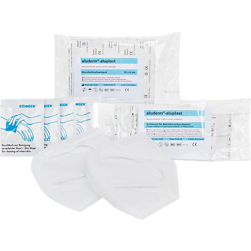 Erste-Hilfe Ergänzungsset Söhngen® gemäß DIN 13157, 48-teilig, Verbände, Feuchttücher & FFP2-Masken, weiß