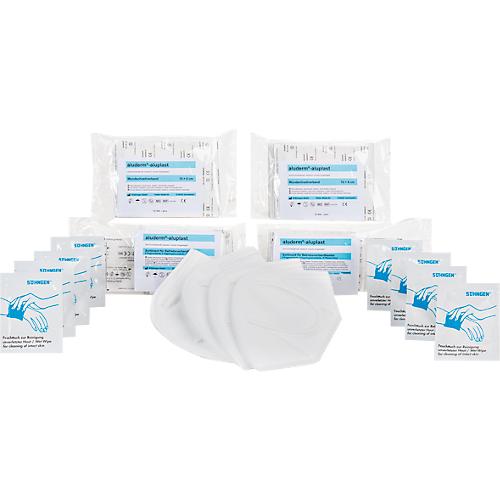 Erste-Hilfe Ergänzungsset Söhngen® gemäß DIN 13169, 96-teilig, Verbände, Feuchttücher & FFP2-Masken, weiß