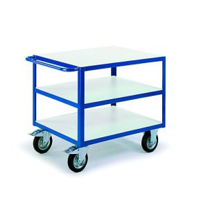 ESD-Tischwagen mit 3 Ladeflächen, 1200 x 800 mm, Tragkraft 500 kg ESD-Tischwagen mit 3 Ladeflächen, 1200 x 800 mm, Tragkraft 500 kg