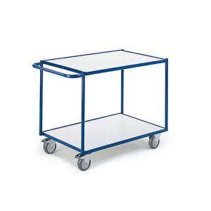 ESD-Tischwagen mit waagerechten Schiebebügeln, 2 Etagen, 990 x 590 mm ESD-Tischwagen mit waagerechten Schiebebügeln, 2 Etagen, 990 x 590 mm