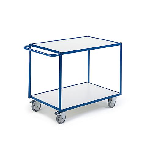 ESD-Tischwagen mit waagerechten Schiebebügeln, 2 Etagen, 990 x 590 mm