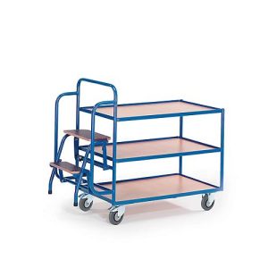 Etagenwagen mit Trittstufen, 3 Etagen Etagenwagen mit Trittstufen, 3 Etagen
