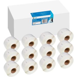 Etiketten G&G, kompatibel zu Dymo 99012/s0722400, 12×260 Stück, ablösbar, B 89 x H 36 mm weiß Etiketten G&G, kompatibel zu Dymo 99012/s0722400, 12×260 Stück, ablösbar, B 89 x H 36 mm weiß