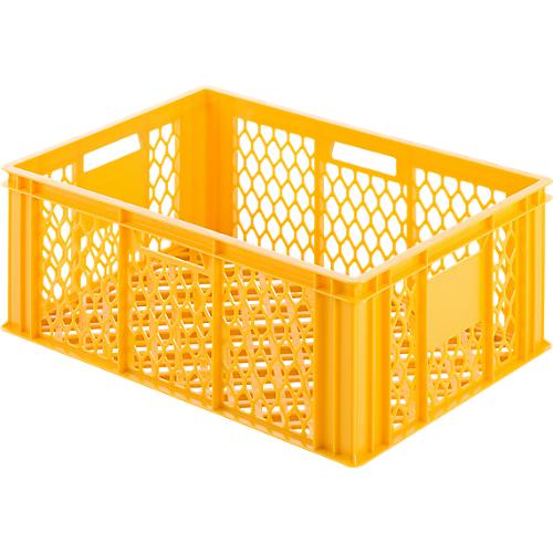 Euro Box Bäcker-Kasten, lebensmittelecht, Inhalt 47,8 L, durchbrochene Version, gelb-orange