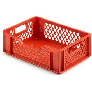Euro Box Fleischkasten, lebensmittelecht, Inhalt 10,8 L, durchbrochene Version, rot Euro Box Fleischkasten, lebensmittelecht, Inhalt 10,8 L, durchbrochene Version, rot