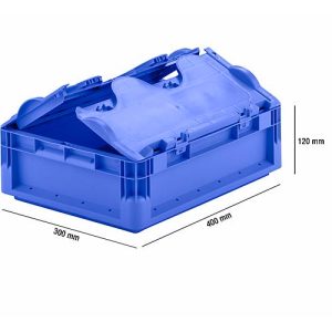 Euro Box Leichtbehälter ELB 4120, aus PP, Inhalt 10,9 L, mit Deckel, blau Euro Box Leichtbehälter ELB 4120, aus PP, Inhalt 10,9 L, mit Deckel, blau