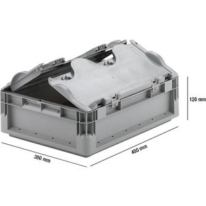 Euro Box Leichtbehälter ELB 4120, aus PP, Inhalt 10,9 L, mit Deckel, grau Euro Box Leichtbehälter ELB 4120, aus PP, Inhalt 10,9 L, mit Deckel, grau