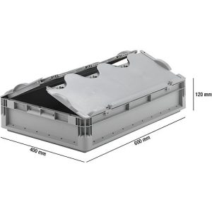 Euro Box Leichtbehälter ELB 6120, aus PP, Inhalt 23,3 L, mit Deckel, grau Euro Box Leichtbehälter ELB 6120, aus PP, Inhalt 23,3 L, mit Deckel, grau