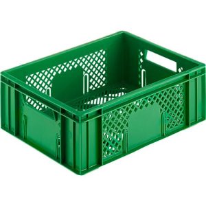 Euro Box Obst- und Gemüsekasten, lebensmittelecht, Inhalt 11,9 L, durchbrochene Version, grün Euro Box Obst- und Gemüsekasten, lebensmittelecht, Inhalt 11,9 L, durchbrochene Version, grün