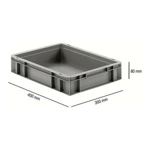Euro Box Serie EF 4080, aus PP, Inhalt 7,4 L, geschlossene Wände, Unterfassgriff, grau Euro Box Serie EF 4080, aus PP, Inhalt 7,4 L, geschlossene Wände, Unterfassgriff, grau