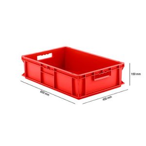 Euro Box Serie EF 6150, aus PP, Inhalt 29,4 L, geschlossene Wände, rot, Durchfassgriff Euro Box Serie EF 6150, aus PP, Inhalt 29,4 L, geschlossene Wände, rot, Durchfassgriff