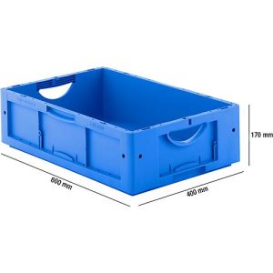 Euro Box Serie LTB 6170, aus PP, Inhalt 30,7 L, ohne Deckel, blau Euro Box Serie LTB 6170, aus PP, Inhalt 30,7 L, ohne Deckel, blau