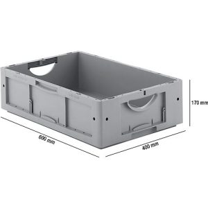 Euro Box Serie LTB 6170, aus PP, Inhalt 30,7 L, ohne Deckel, grau Euro Box Serie LTB 6170, aus PP, Inhalt 30,7 L, ohne Deckel, grau