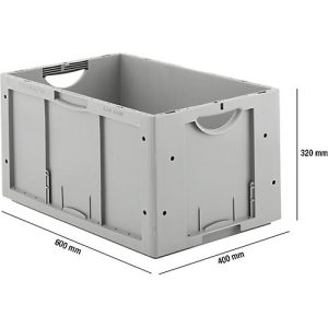 Euro Box Serie LTB 6320, aus PP, Inhalt 61,7 L, ohne Deckel, grau Euro Box Serie LTB 6320, aus PP, Inhalt 61,7 L, ohne Deckel, grau