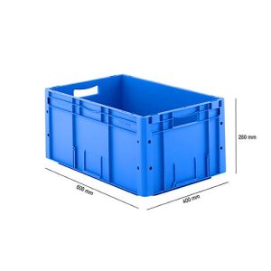 Euro Box Serie LTF 6280, aus PP, Inhalt 53,8 L, Durchfassgriff, blau Euro Box Serie LTF 6280, aus PP, Inhalt 53,8 L, Durchfassgriff, blau