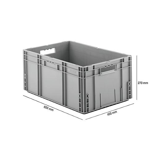 Euro Box Serie MF 6270, aus PP, Inhalt 52 L, Durchfassgriff, grau