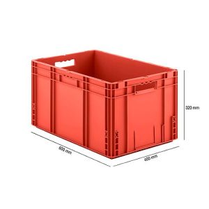 Euro Box Serie MF 6320, aus PP, Inhalt 62,3 L, Durchfassgriff, rot