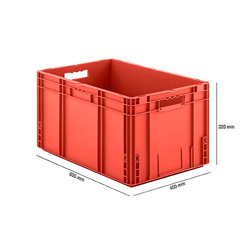 Euro Box Serie MF 6320, aus PP, Inhalt 62,3 L, Durchfassgriff, rot
