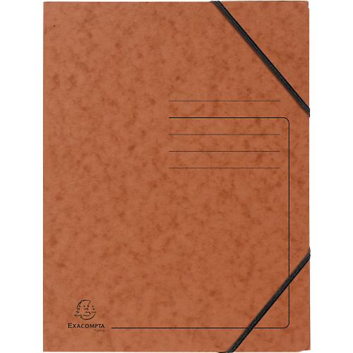 Exacompta Eckspannmappe, DIN A4, mit Gummizug, beschriftbar, Colorspan-Karton, 355 g/m², tabak